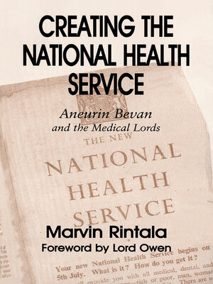 cover image of Creating the National Health Service